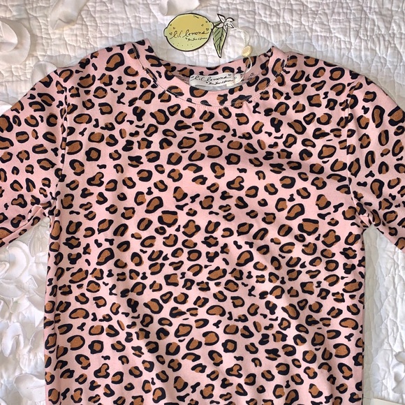NWT Lil’ Lemons Pink Leopard Print Dress - Picture 2 of 3